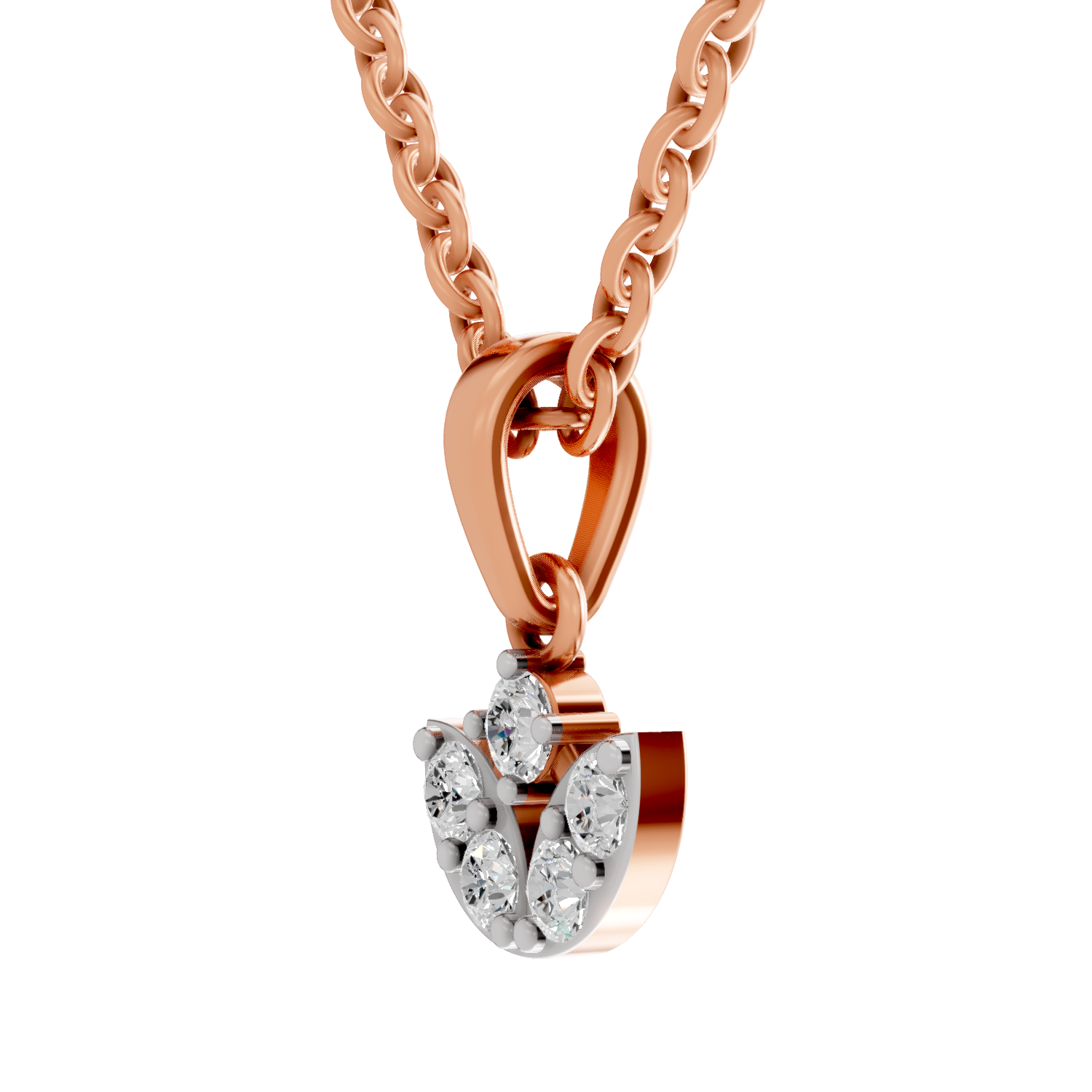 0.25 Carat Trinity Bloom Pendant 14K - Rose Gold