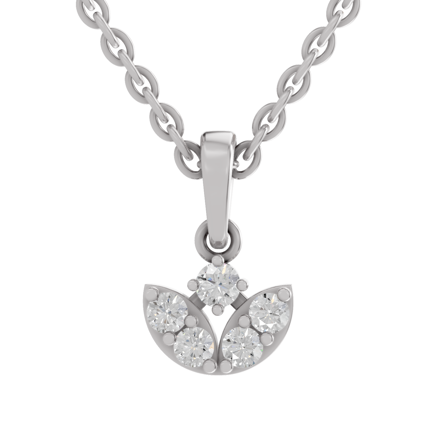 0.25 Carat Trinity Bloom Pendant 14K - White Gold