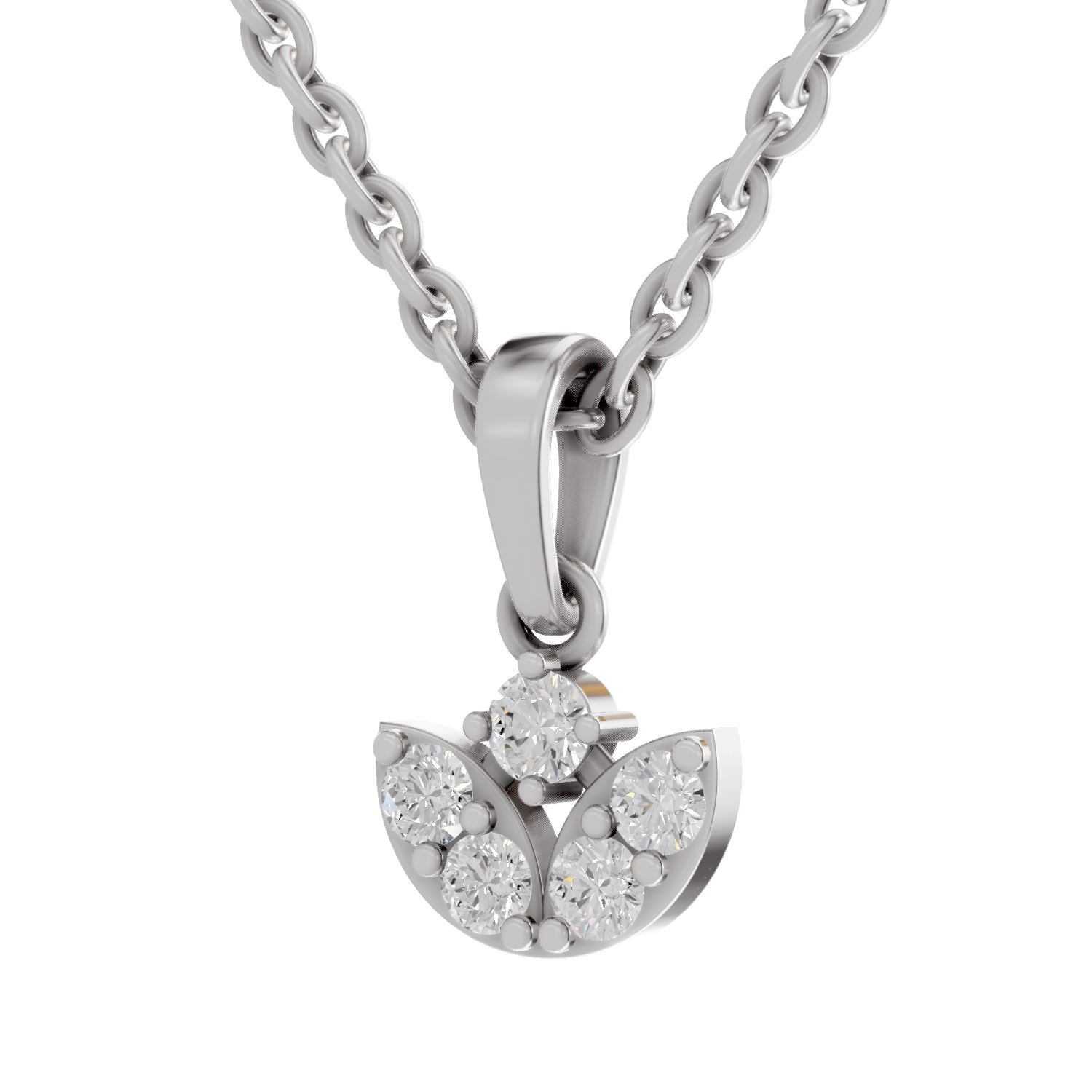 0.25 Carat Trinity Bloom Pendant 14K - White Gold