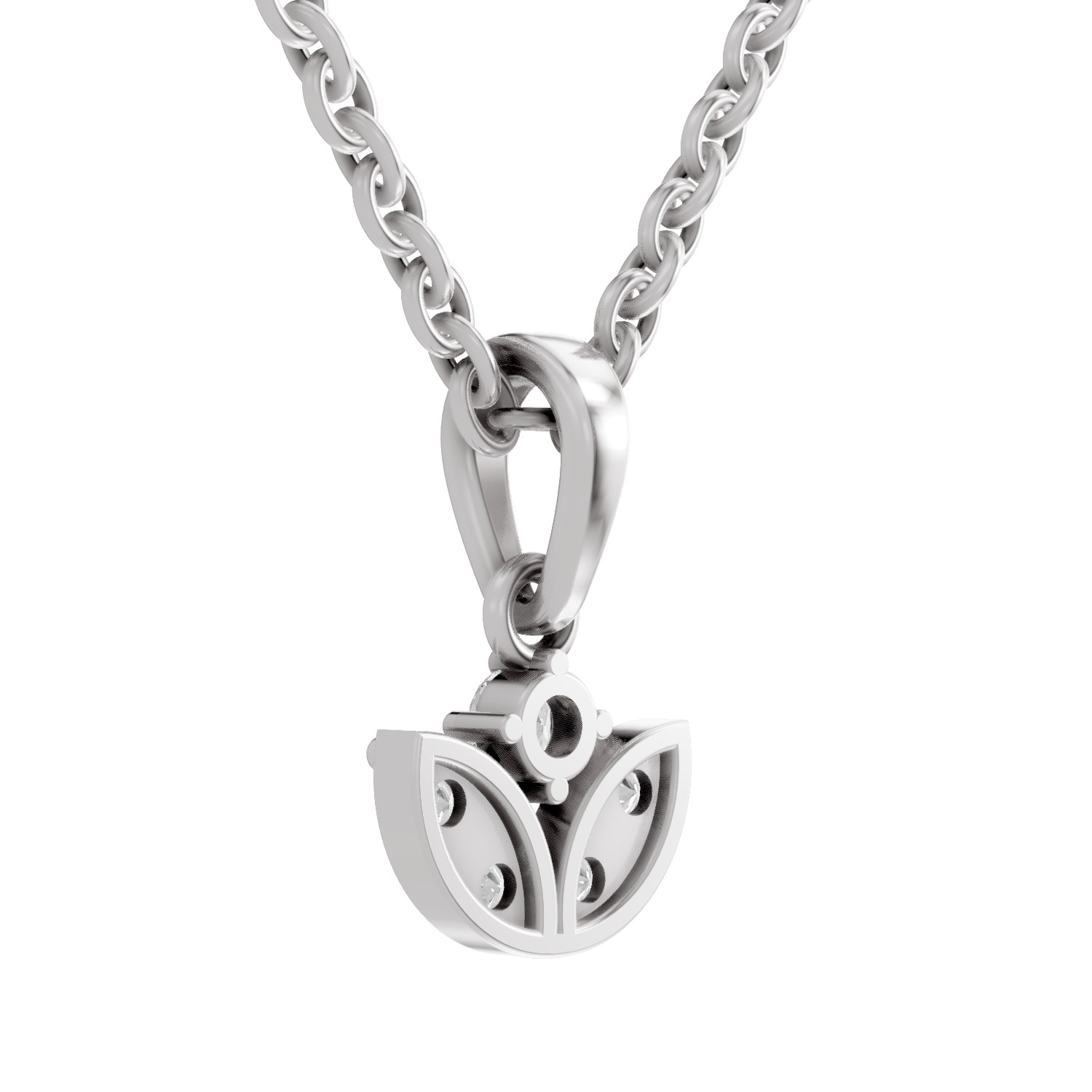0.25 Carat Trinity Bloom Pendant 14K - White Gold