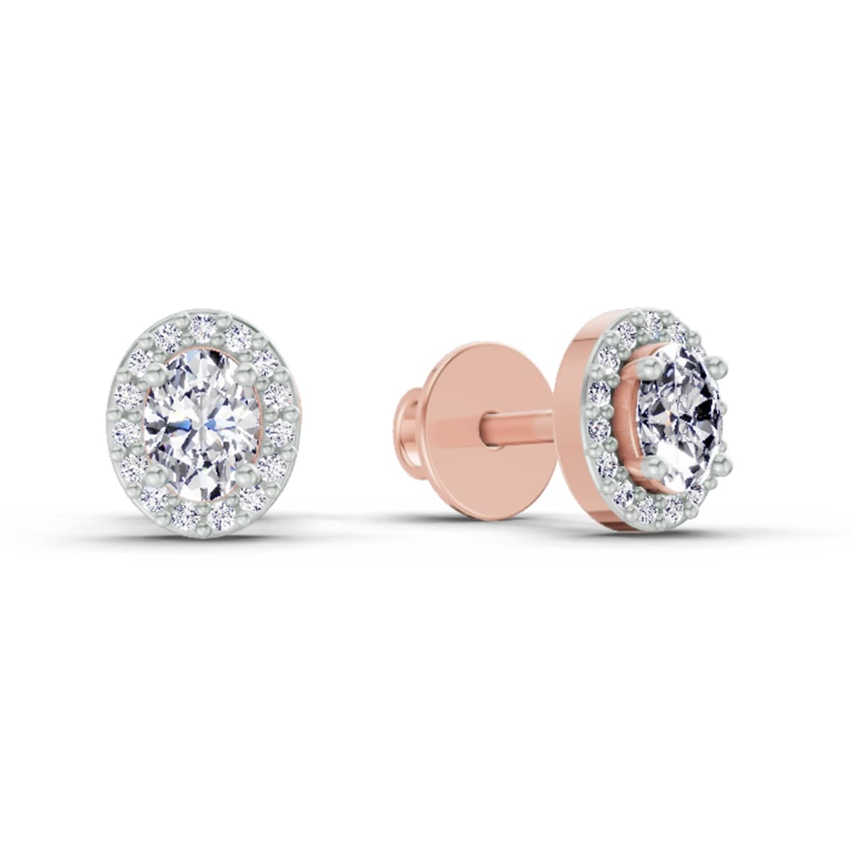 Round Halo Stud Earrings