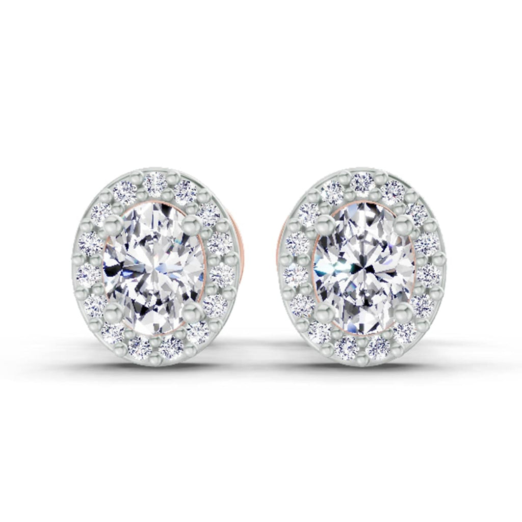 Round Halo Stud Earrings