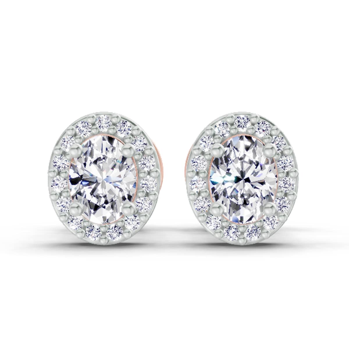 Round Halo Stud Earrings