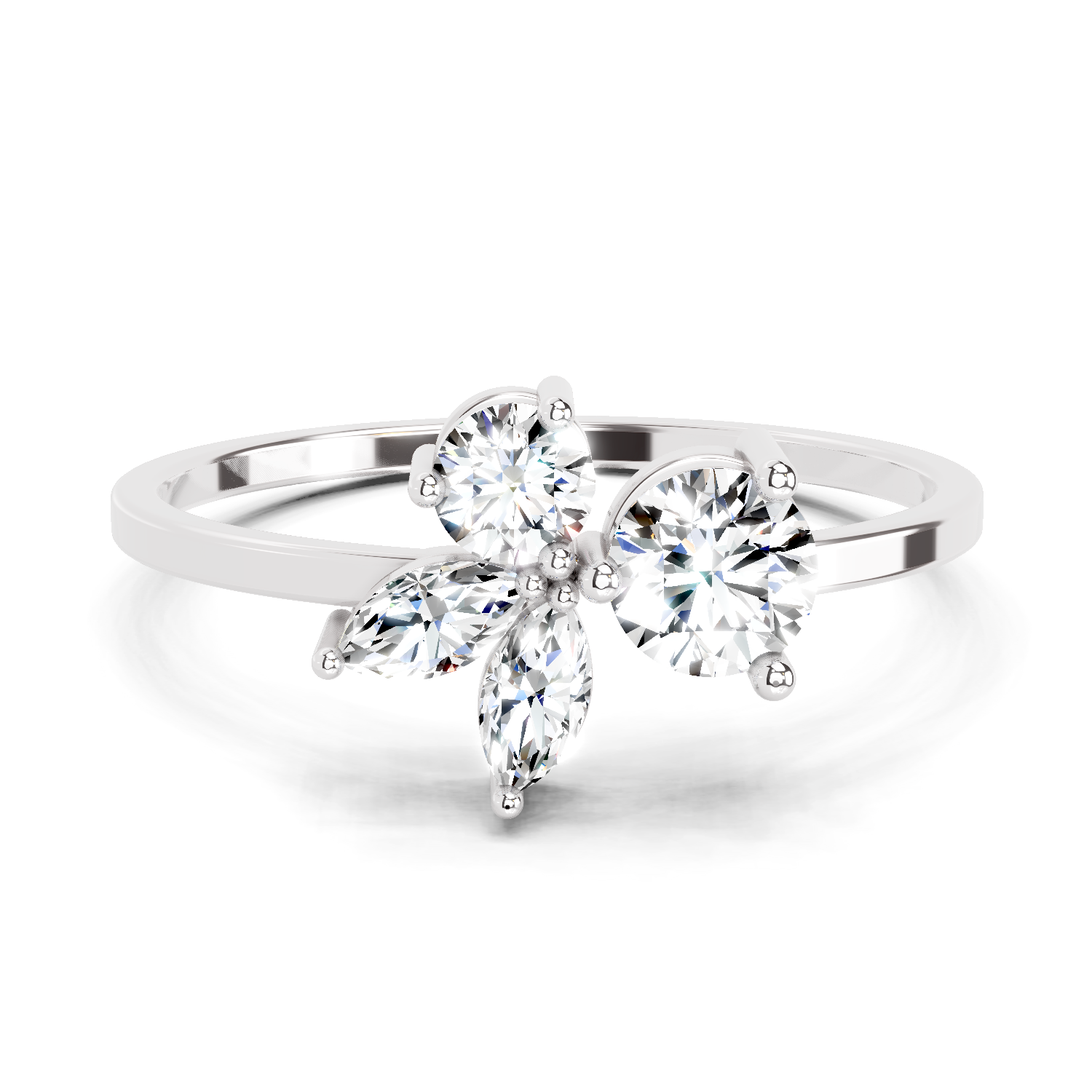 0.46 CT Marquise Diamond Cluster Ring in