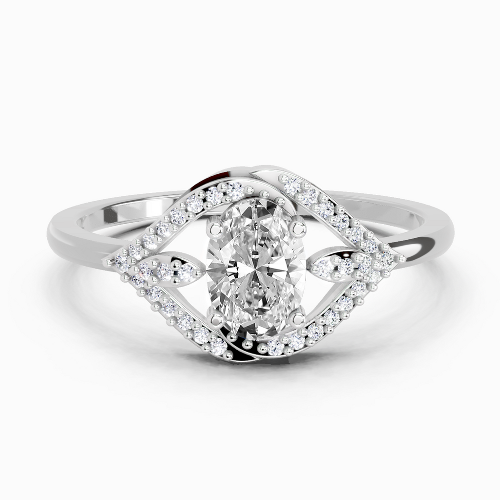 0.51 Carat Oval Halo Ring