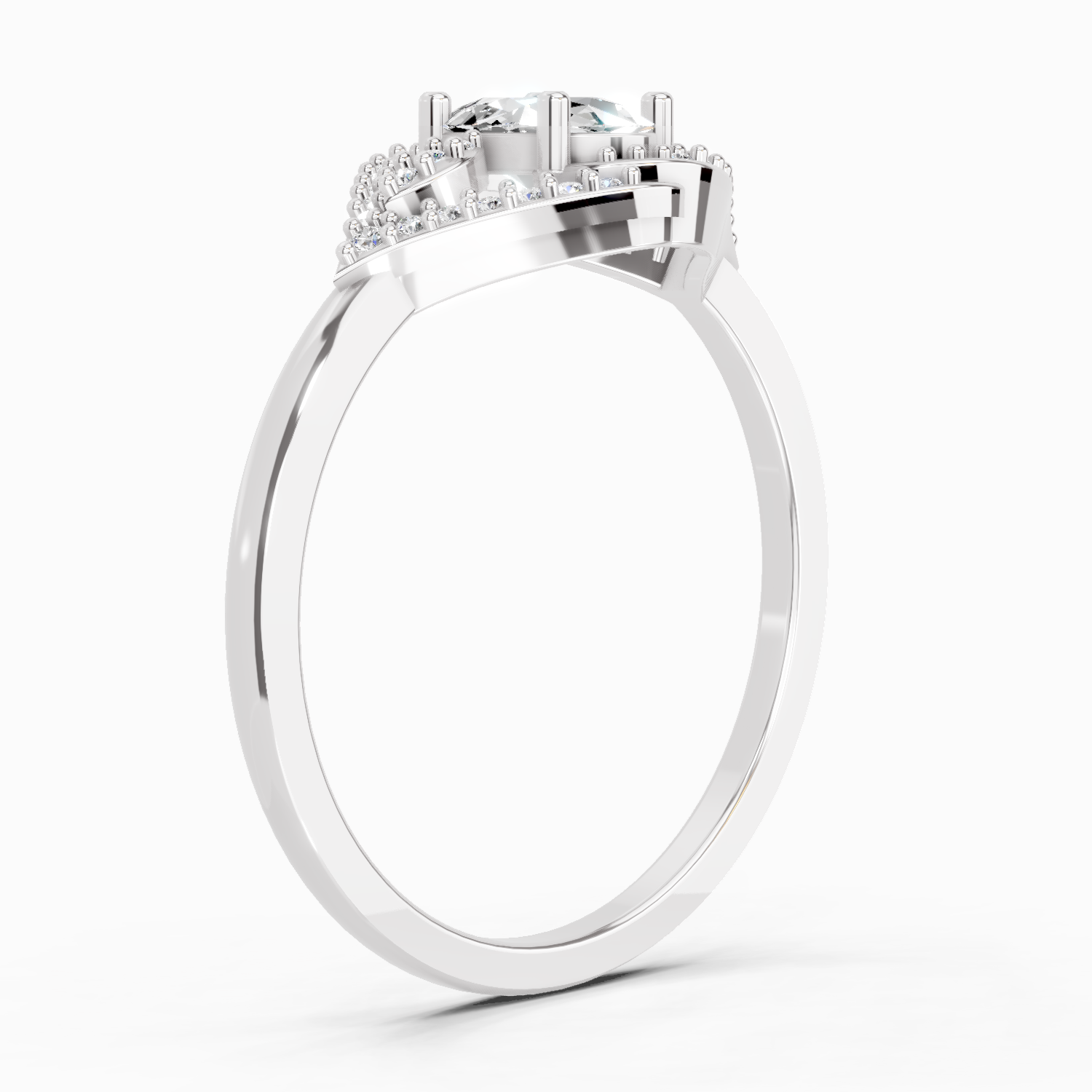 0.51 Carat Oval Halo Ring