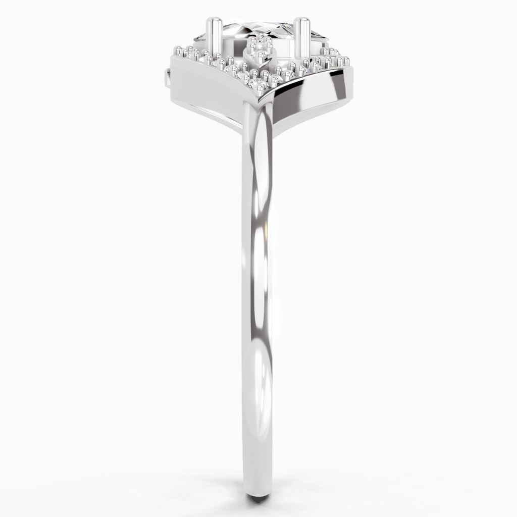 0.51 Carat Oval Halo Ring