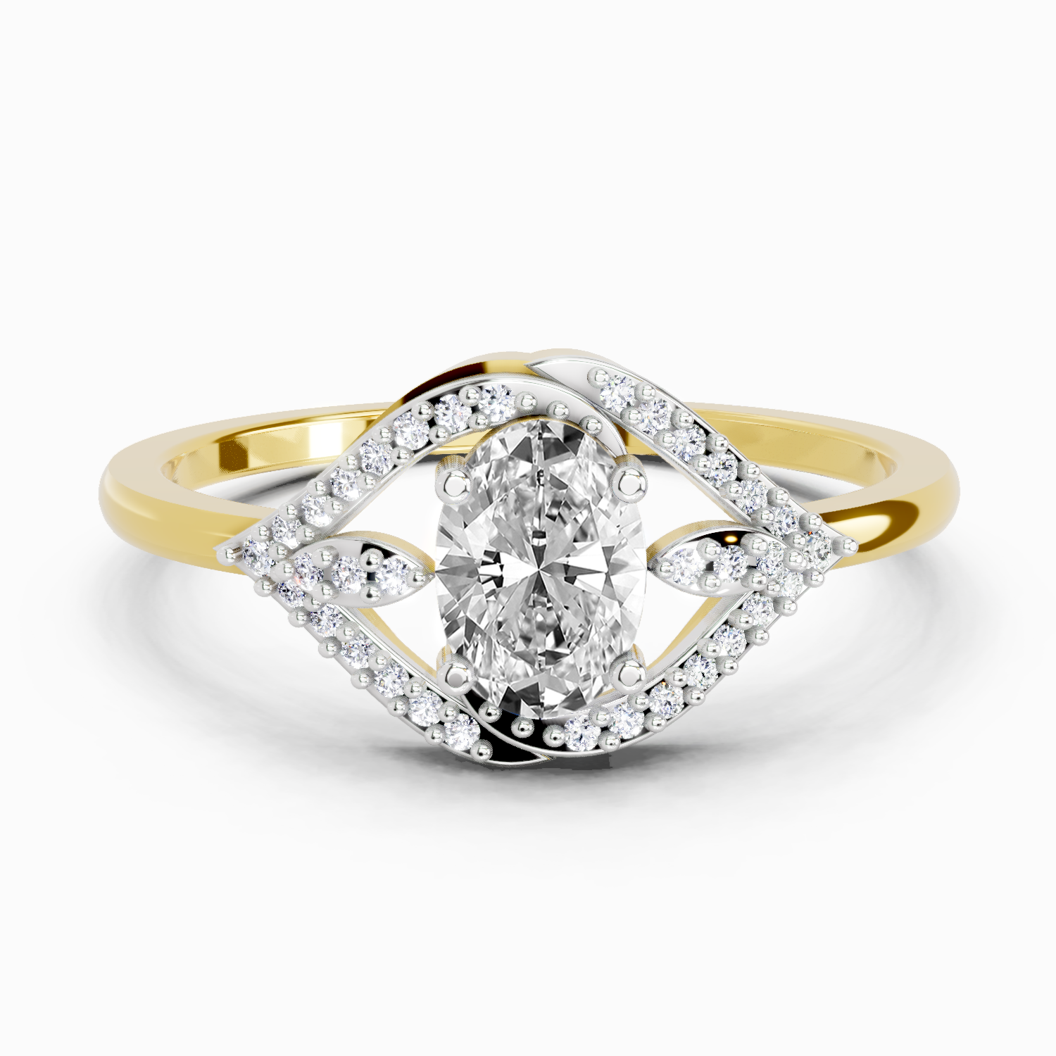 0.51 Carat Oval Halo Ring