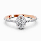 0.51 Carat Oval Halo Ring