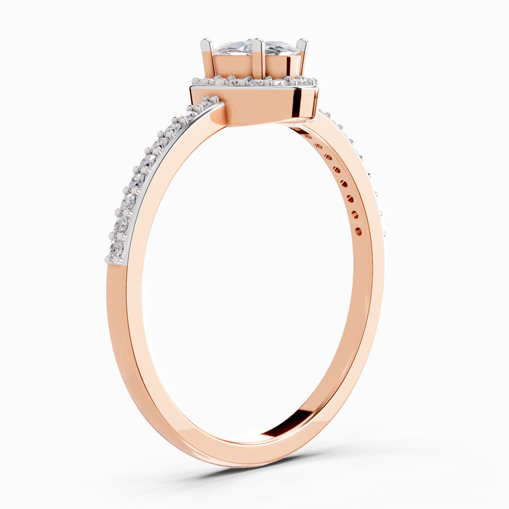 0.54 Carat Oval Shape Halo Diamond Ring