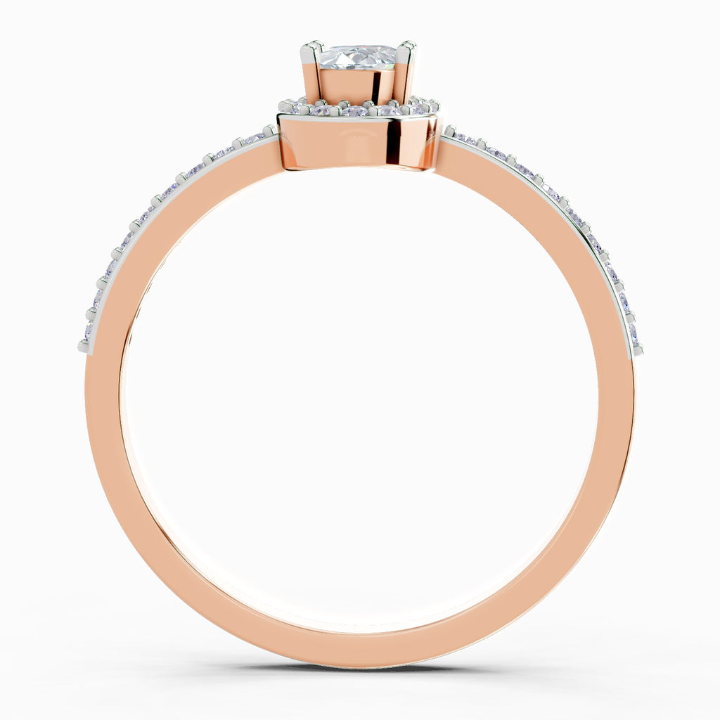 0.54 Carat Oval Shape Halo Diamond Ring