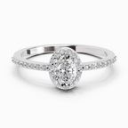 0.54 Carat Oval Shape Halo Diamond Ring