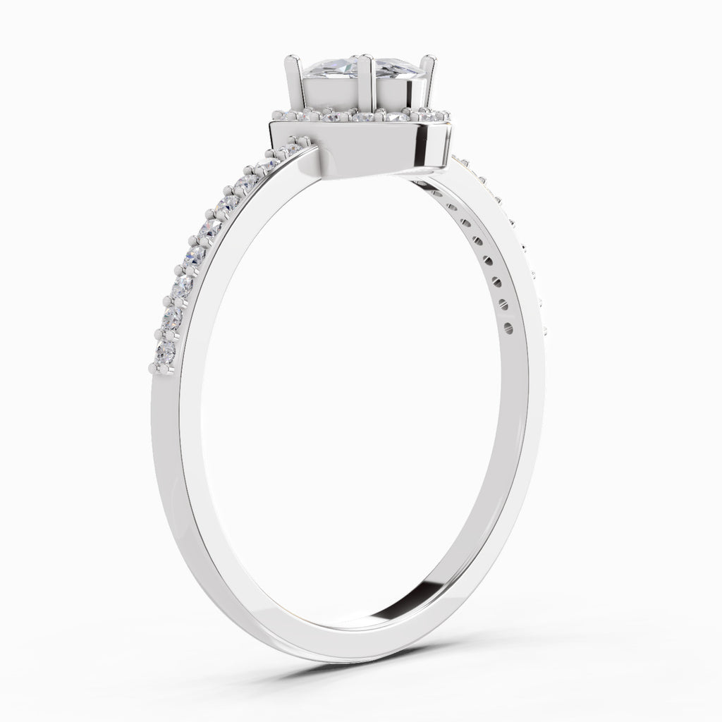 0.54 Carat Oval Shape Halo Diamond Ring