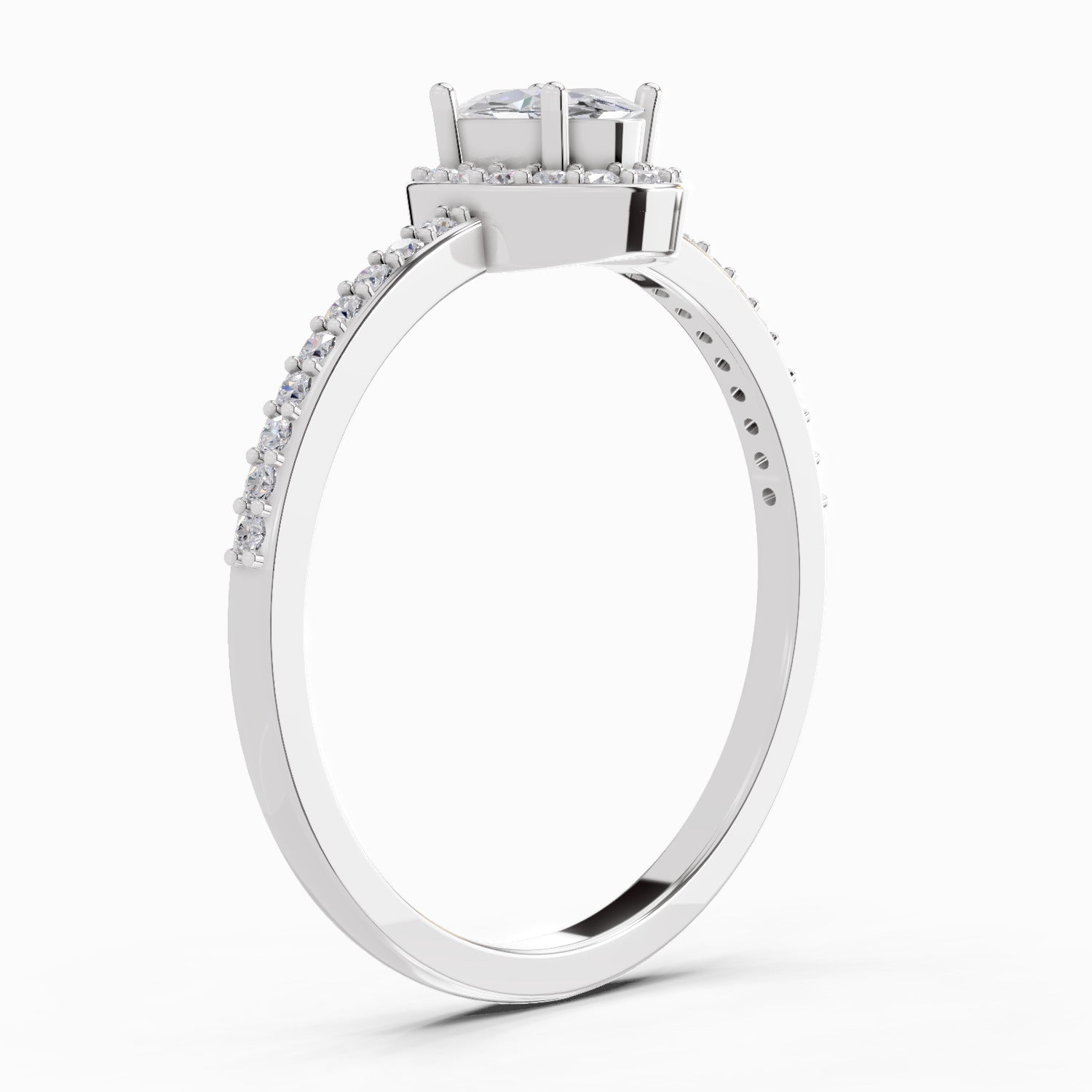 0.54 Carat Oval Shape Halo Diamond Ring