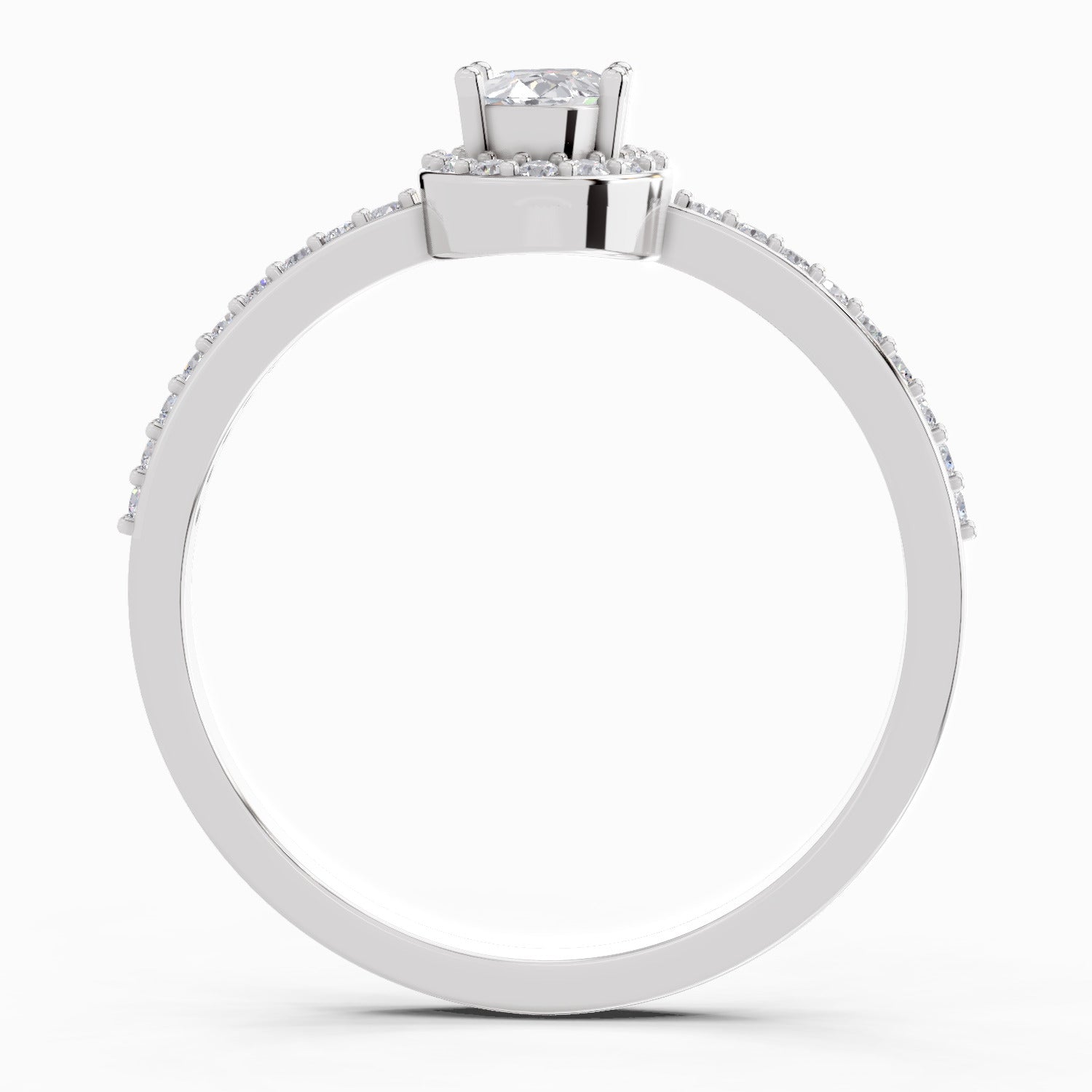 0.54 Carat Oval Shape Halo Diamond Ring