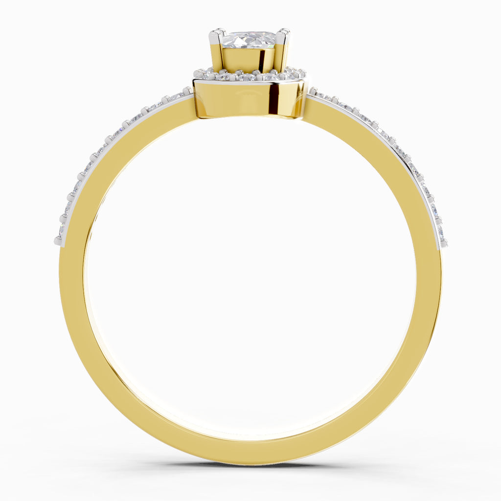 0.54 Carat Oval Shape Halo Diamond Ring
