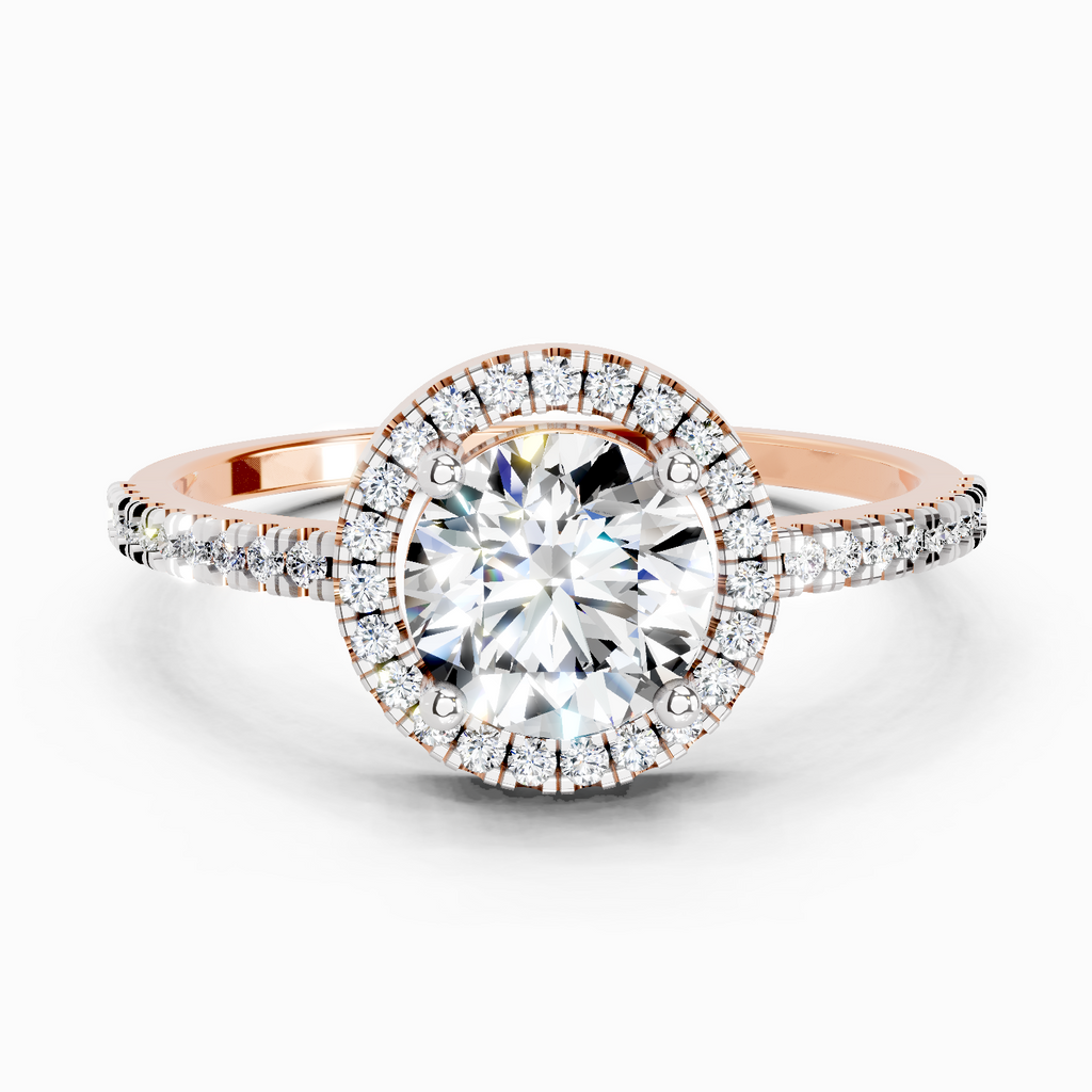 0.97 Carat Round Halo Engagement Ring