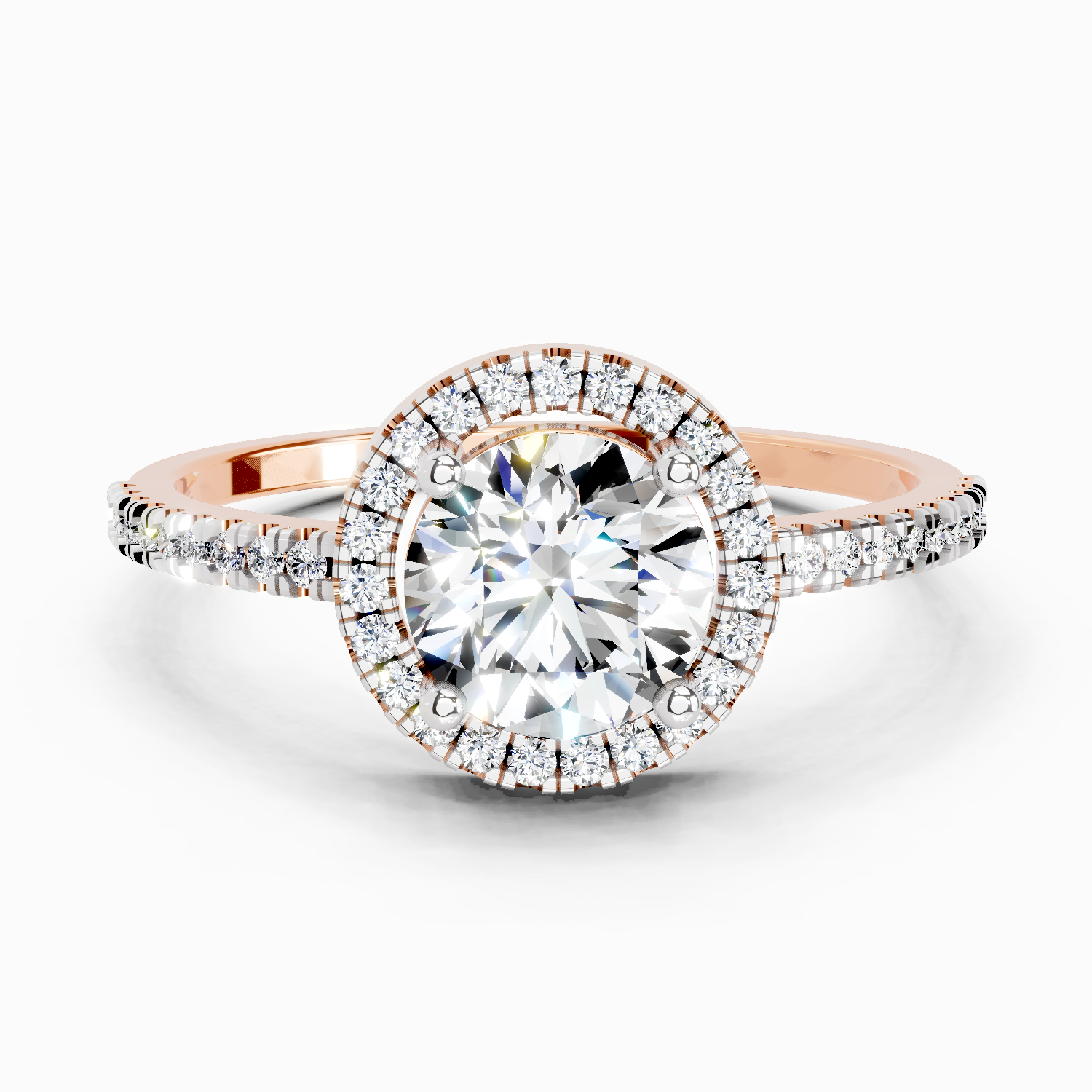 0.97 Carat Round Halo Engagement Ring
