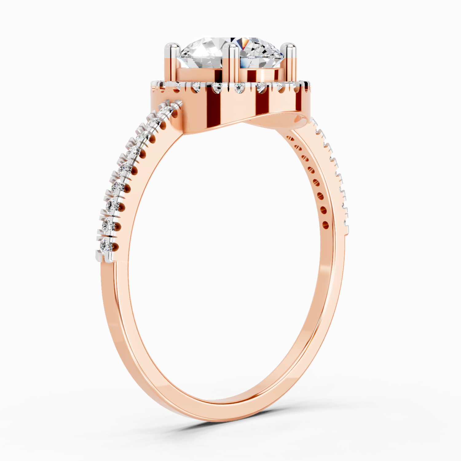 0.97 Carat Round Halo Engagement Ring