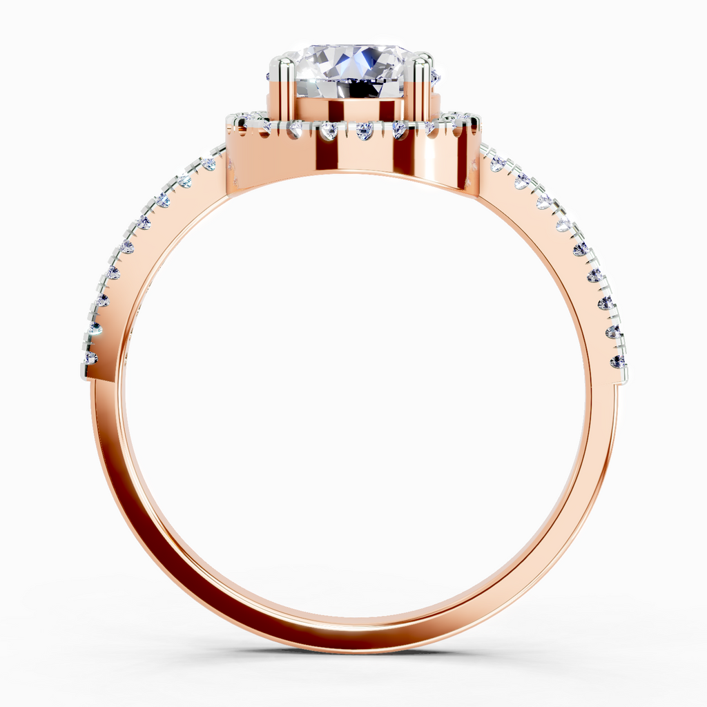 0.97 Carat Round Halo Engagement Ring