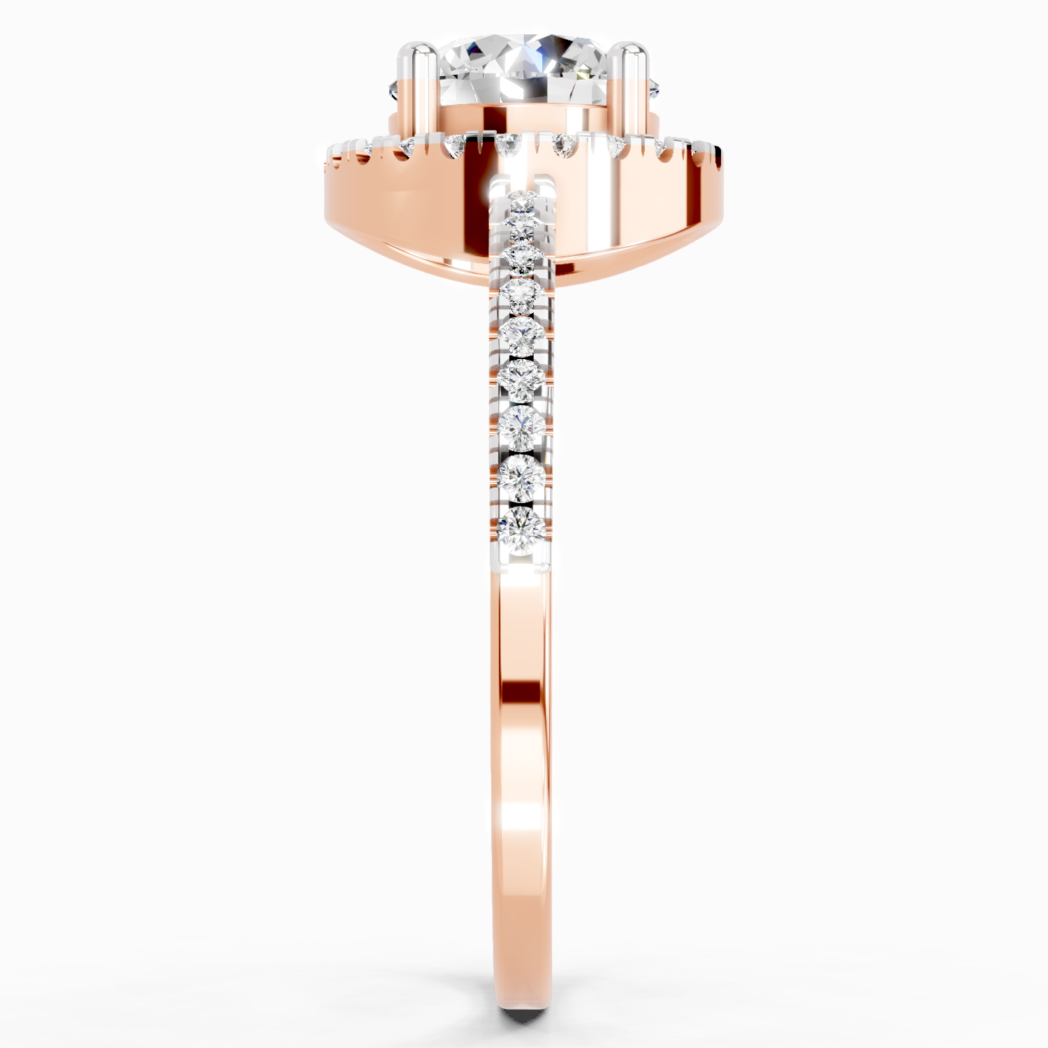 0.97 Carat Round Halo Engagement Ring