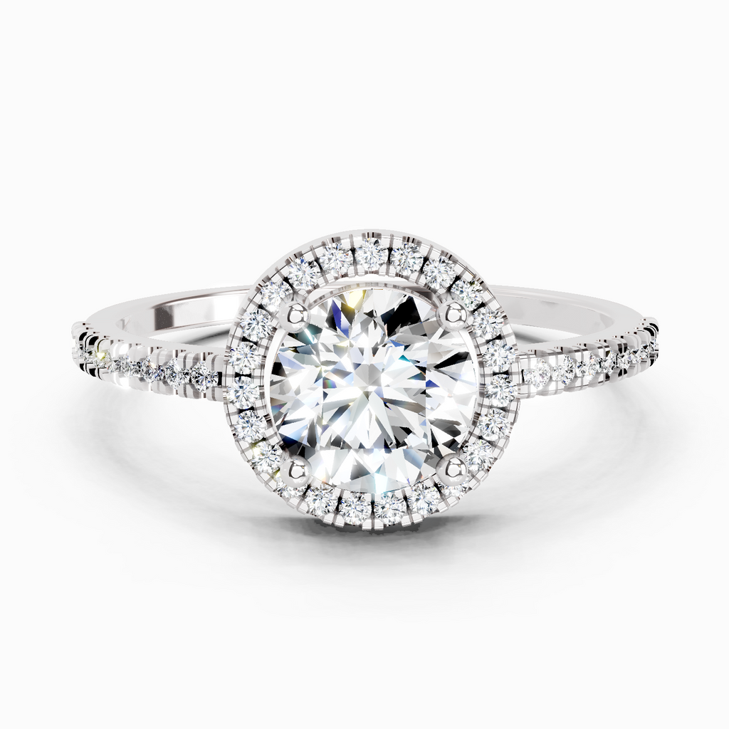 0.97 Carat Round Halo Engagement Ring