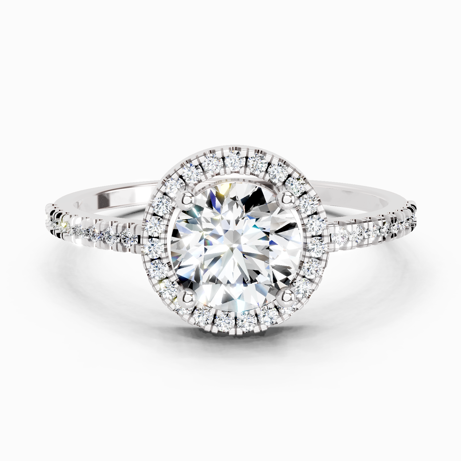 0.97 Carat Round Halo Engagement Ring