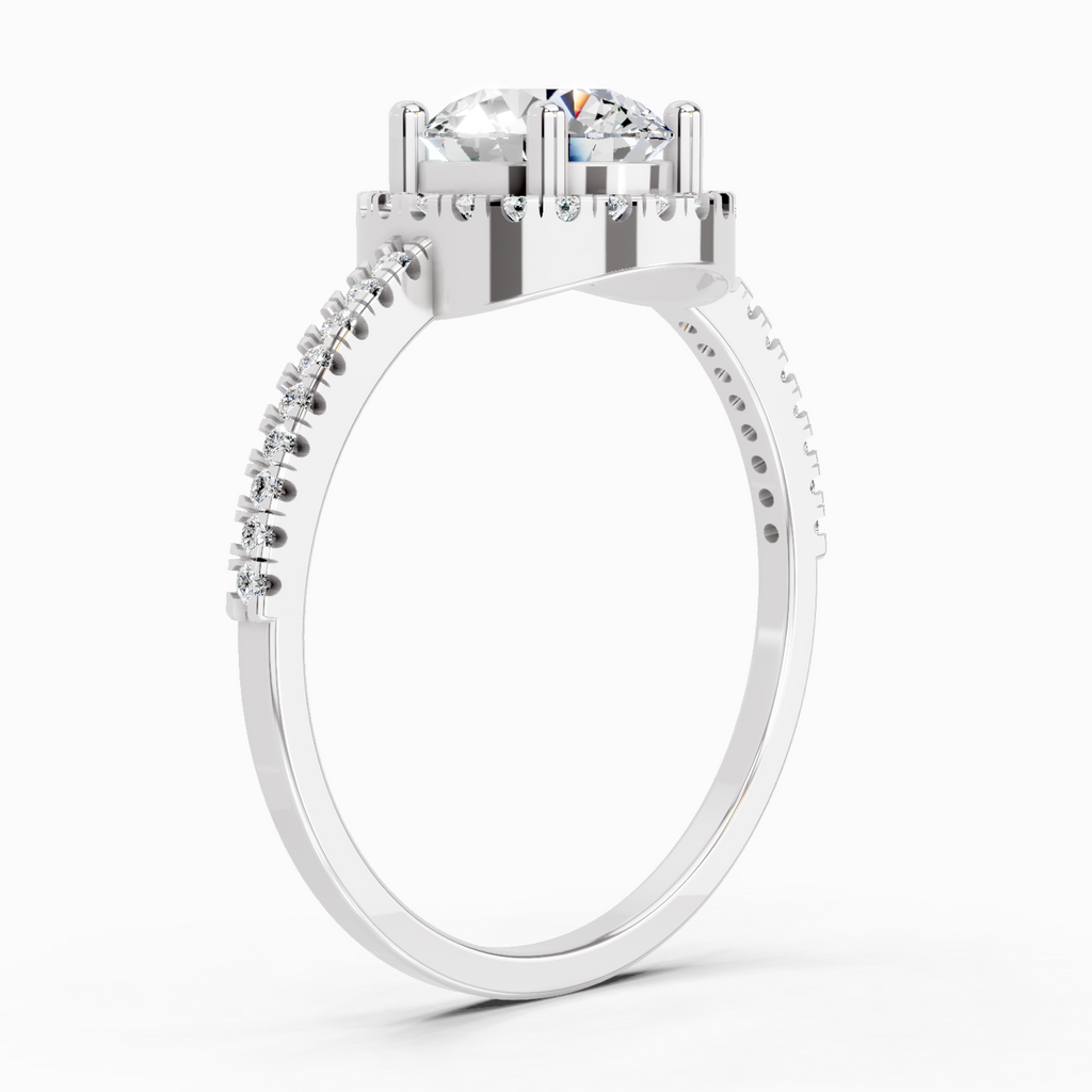 0.97 Carat Round Halo Engagement Ring