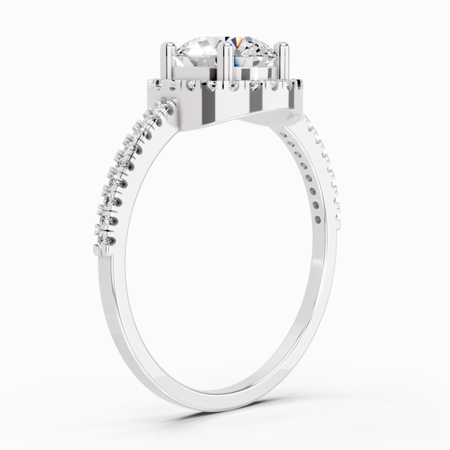0.97 Carat Round Halo Engagement Ring