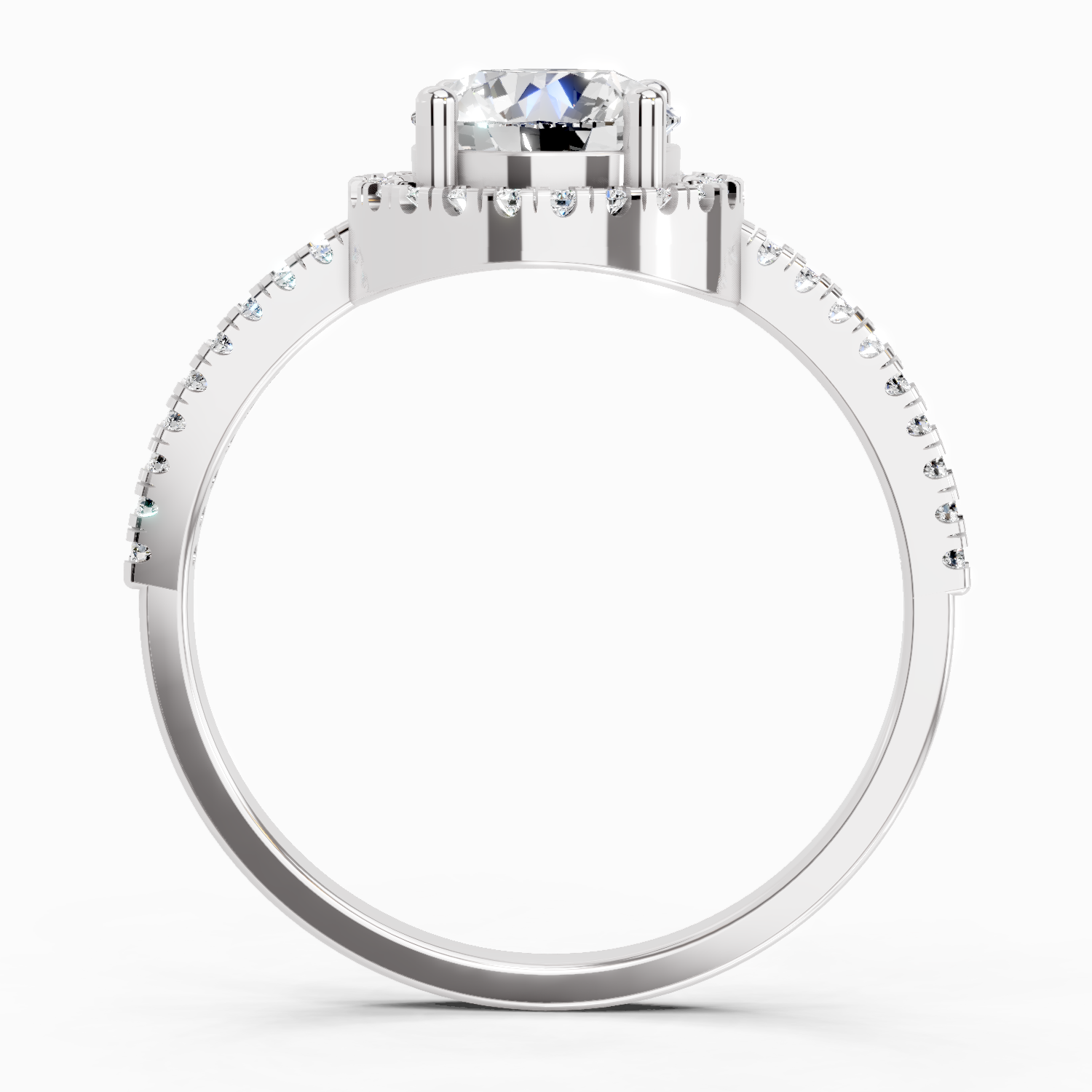 0.97 Carat Round Halo Engagement Ring