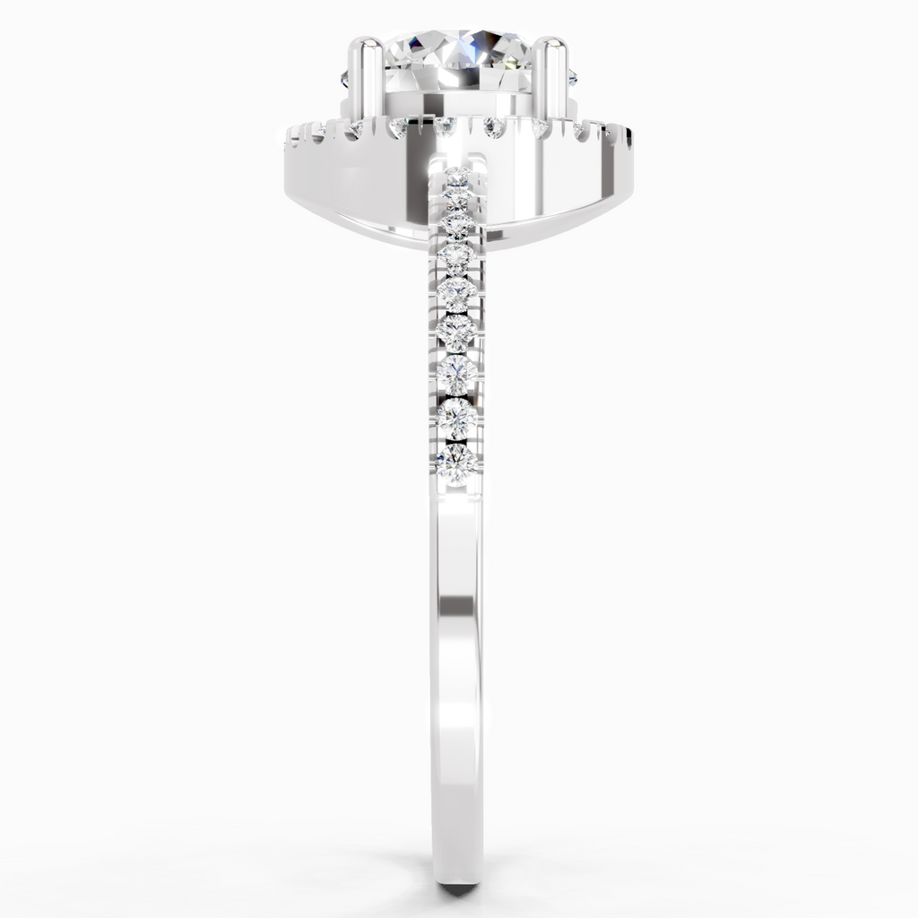 0.97 Carat Round Halo Engagement Ring