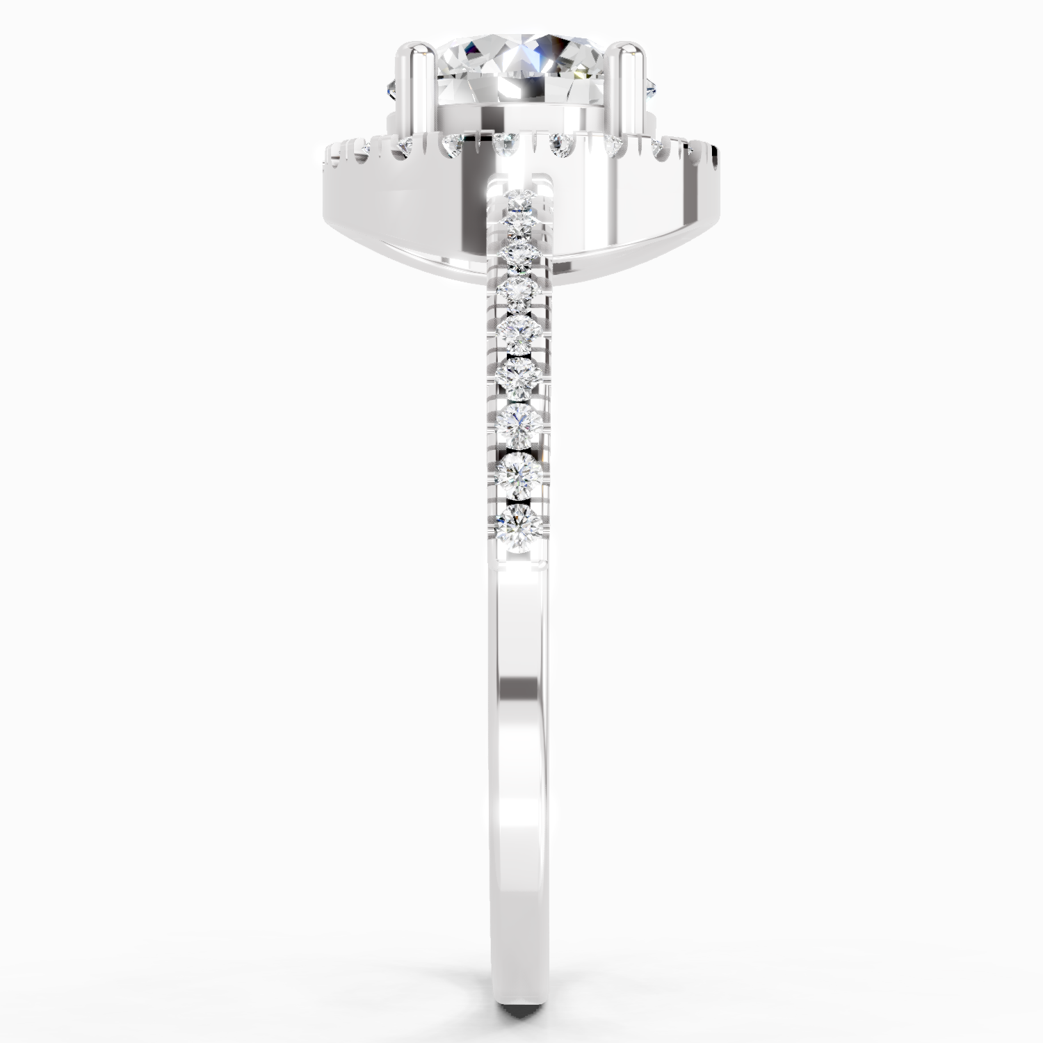 0.97 Carat Round Halo Engagement Ring