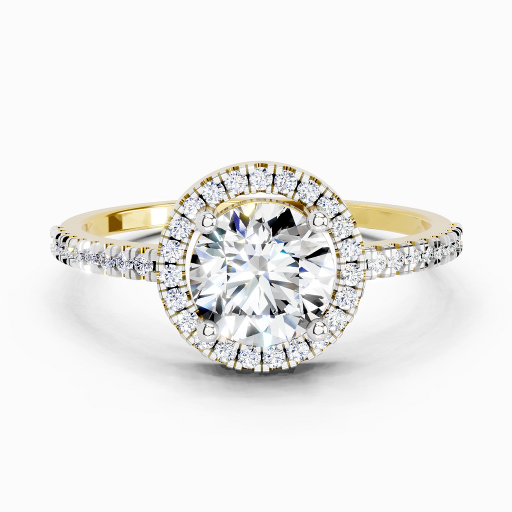 0.97 Carat Round Halo Engagement Ring
