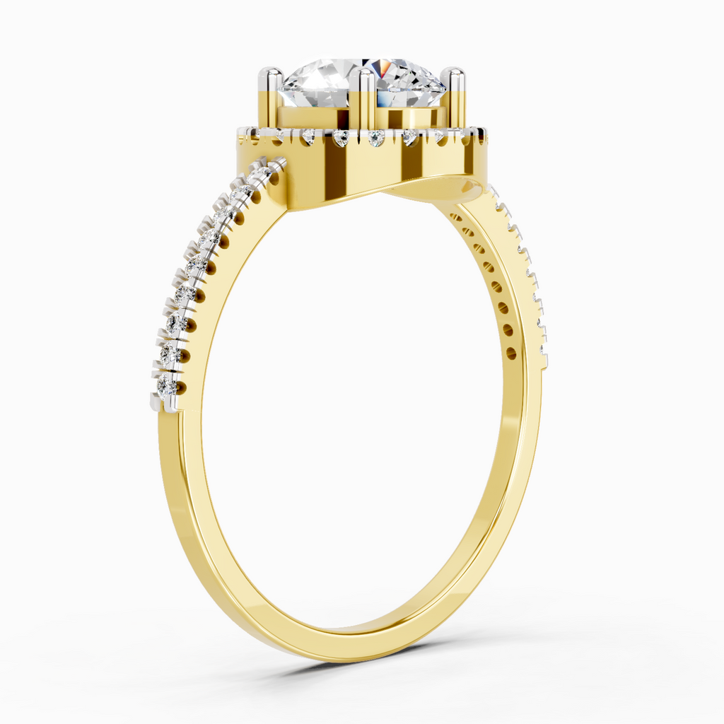 0.97 Carat Round Halo Engagement Ring