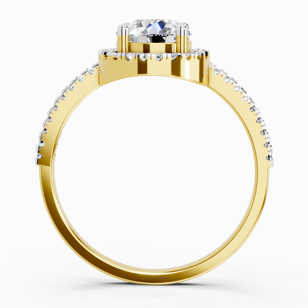 0.97 Carat Round Halo Engagement Ring