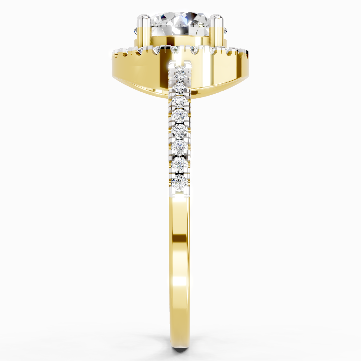 0.97 Carat Round Halo Engagement Ring