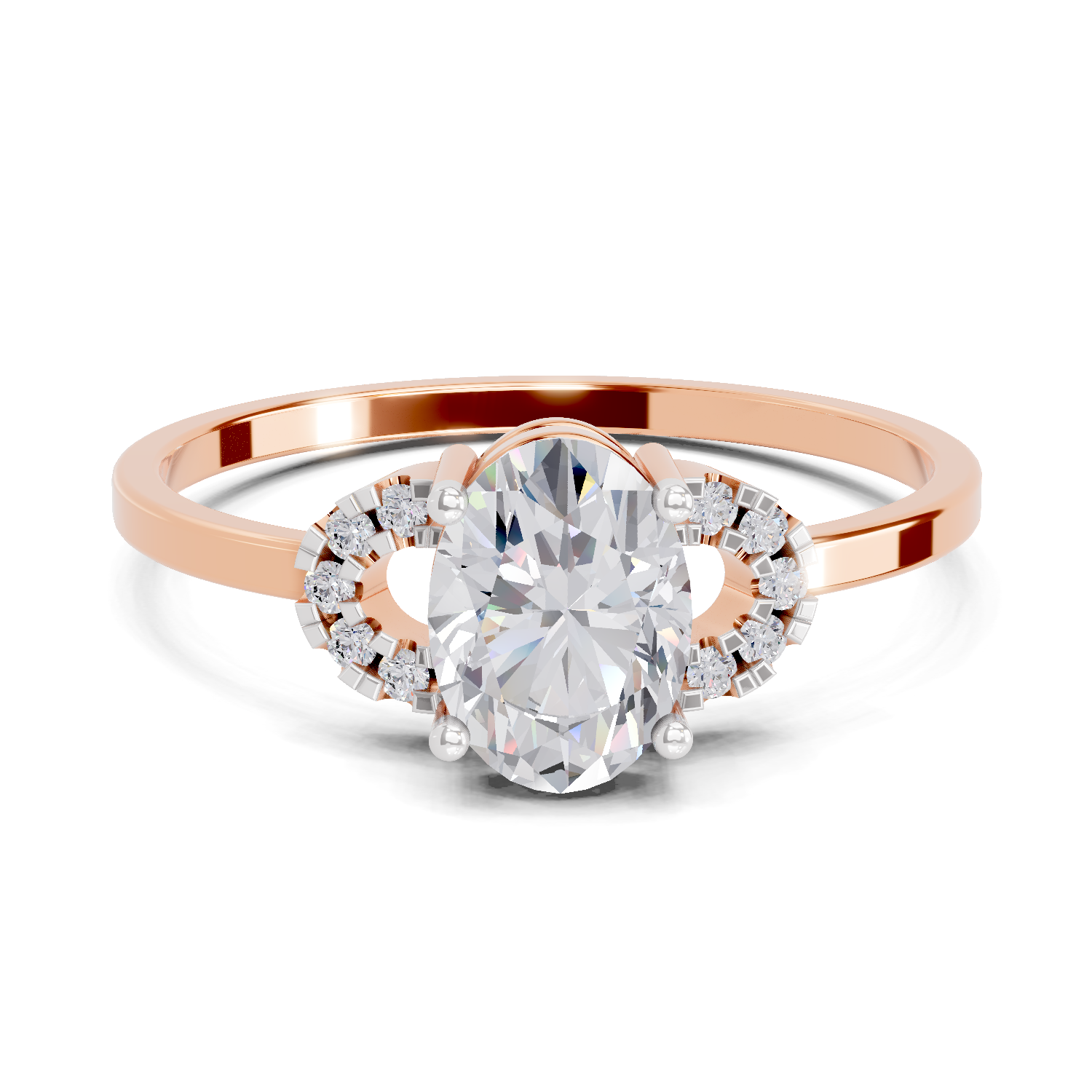 1.11 Carat Lunar Halo Promise Engagement Ring