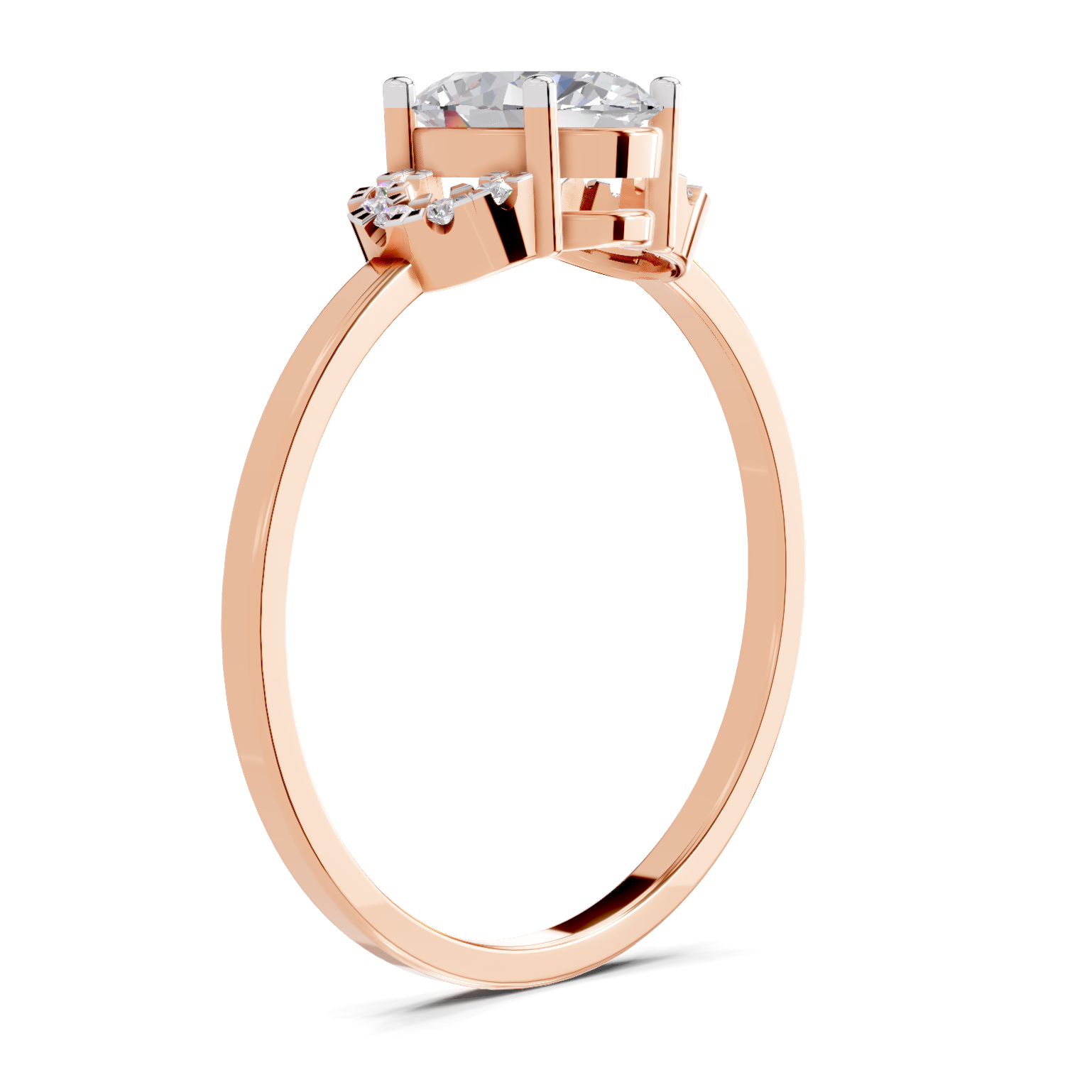 1.11 Carat Lunar Halo Promise Engagement Ring