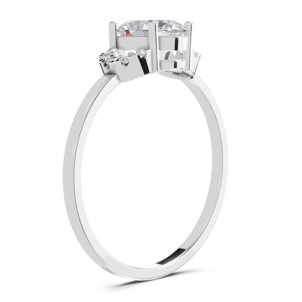 1.11 Carat Lunar Halo Promise Engagement Ring