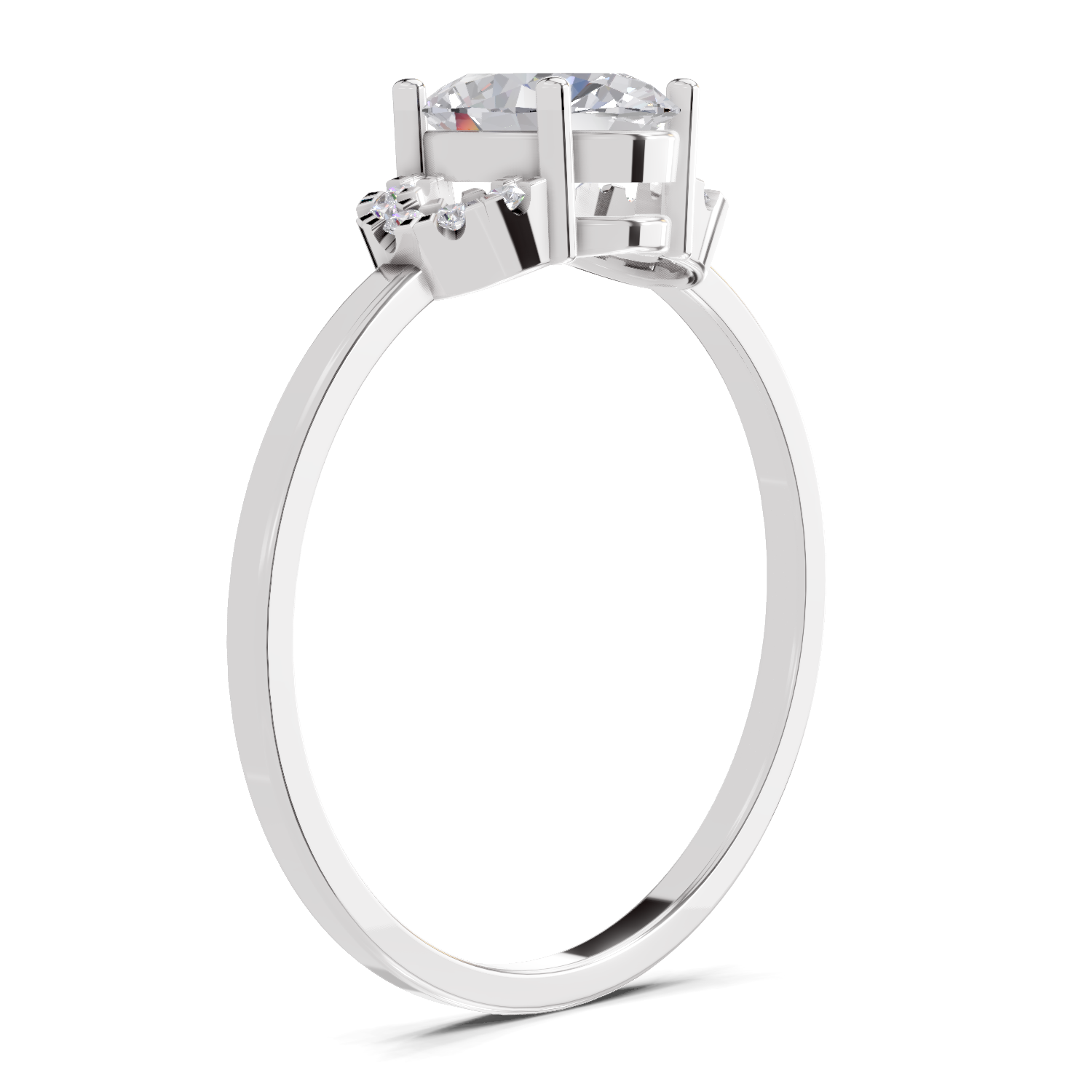 1.11 Carat Lunar Halo Promise Engagement Ring