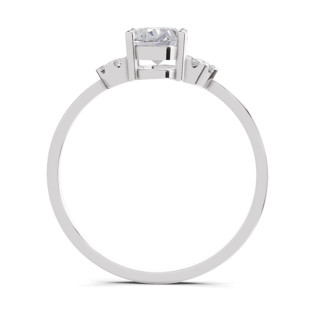 1.11 Carat Lunar Halo Promise Engagement Ring
