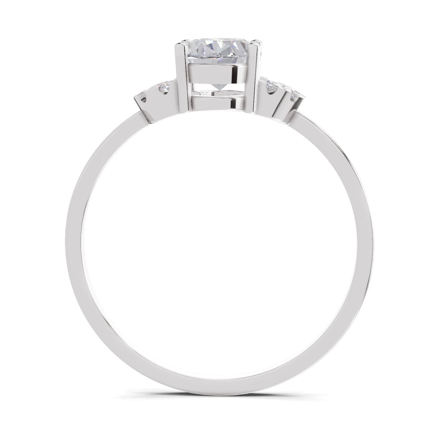 1.11 Carat Lunar Halo Promise Engagement Ring
