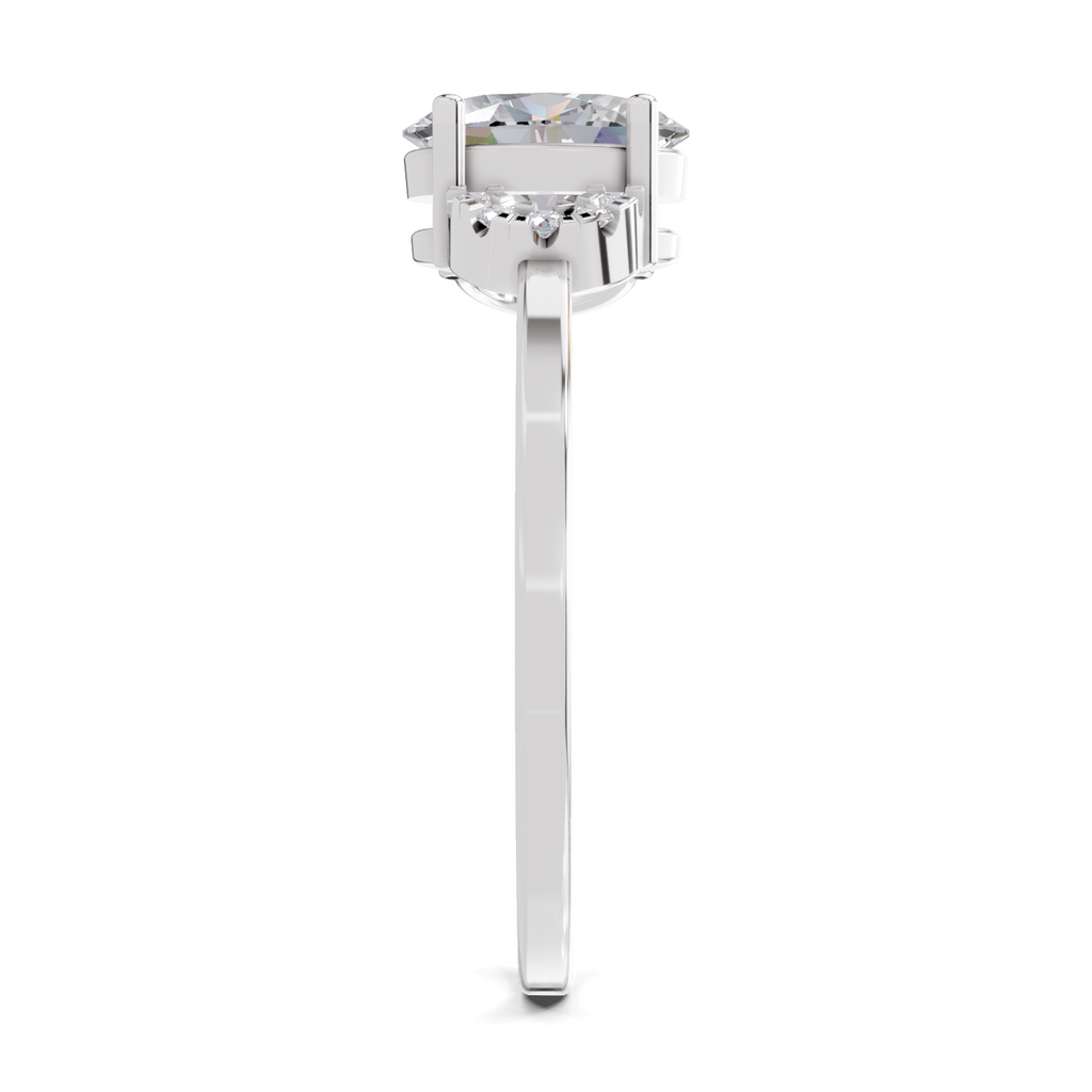 1.11 Carat Lunar Halo Promise Engagement Ring