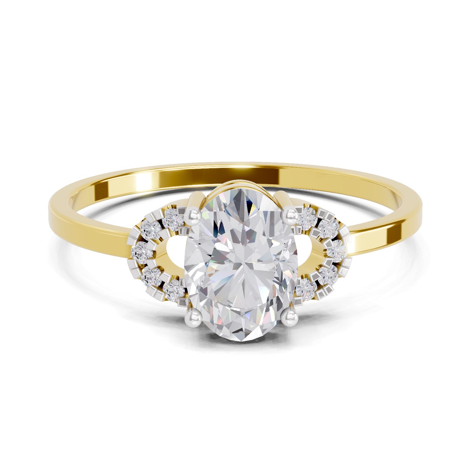 1.11 Carat Lunar Halo Promise Engagement Ring