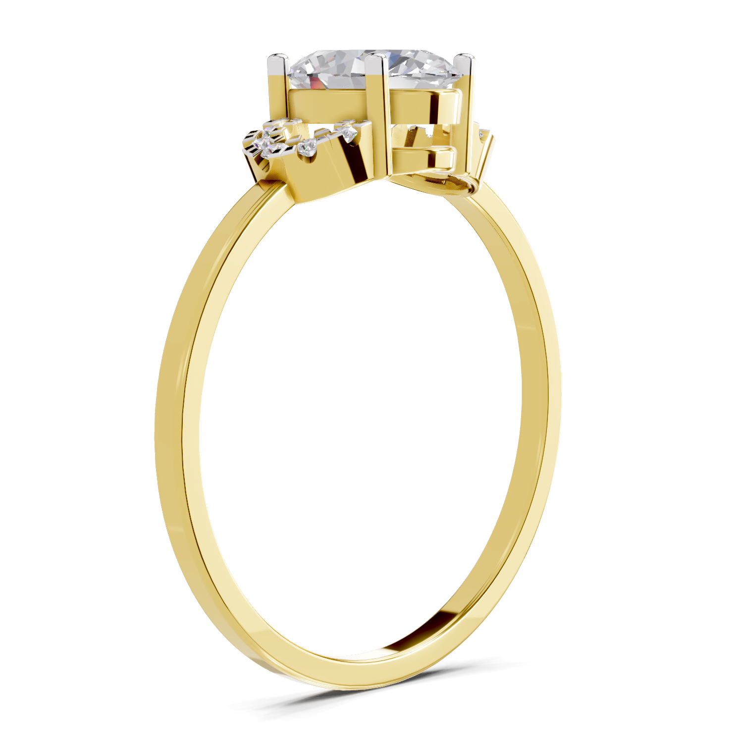 1.11 Carat Lunar Halo Promise Engagement Ring