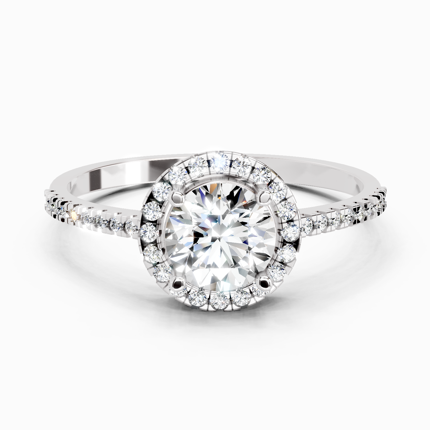 0.93 Carat Halo Diamond Ring