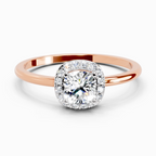 0.66 Carat Cushion Shape Halo Engagement Diamond Ring