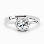 0.66 Carat Cushion Shape Halo Engagement Diamond Ring