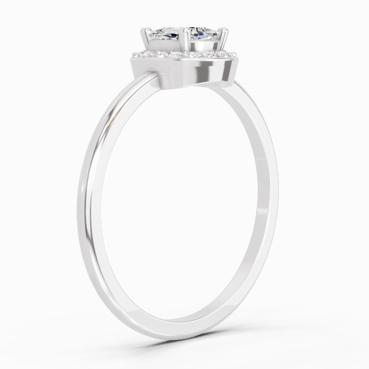 0.66 Carat Cushion Shape Halo Engagement Diamond Ring