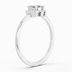 0.66 Carat Cushion Shape Halo Engagement Diamond Ring